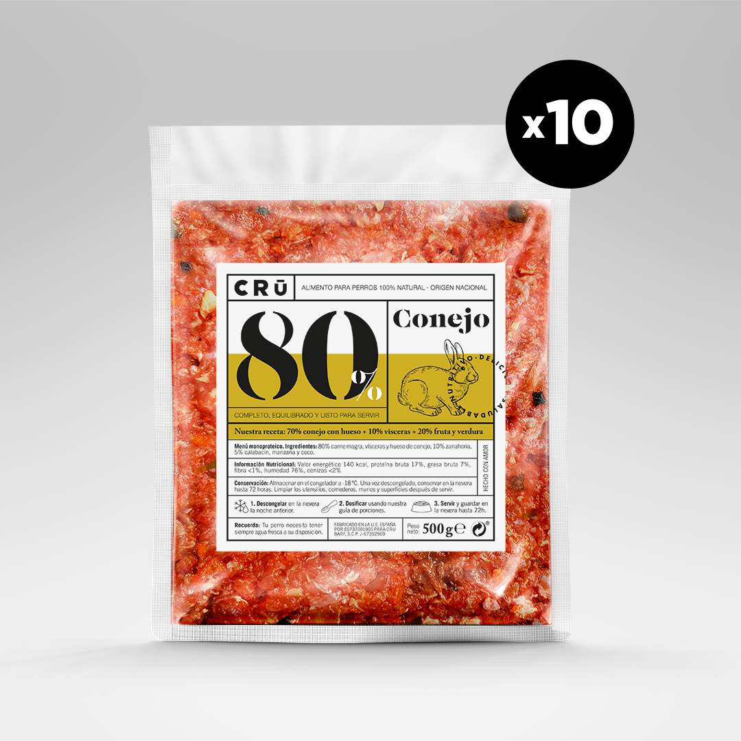 Menú Barf De Conejo Para Perro - 10 Paquetes_0