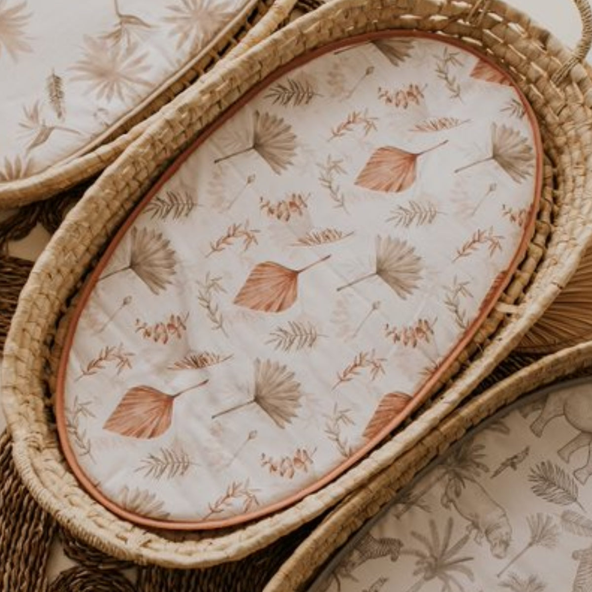 Pack 2 Bajeras Capazo Algodón Satinado 80x35 Boho Grey_3