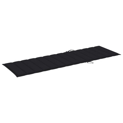 Tumbona Con Cojín Negro Madera De Pino Impregnada_4
