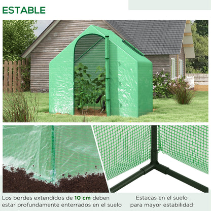 Invernadero Pequeño Outsunny Pe, Acero Verde 180x100x168 Cm_5