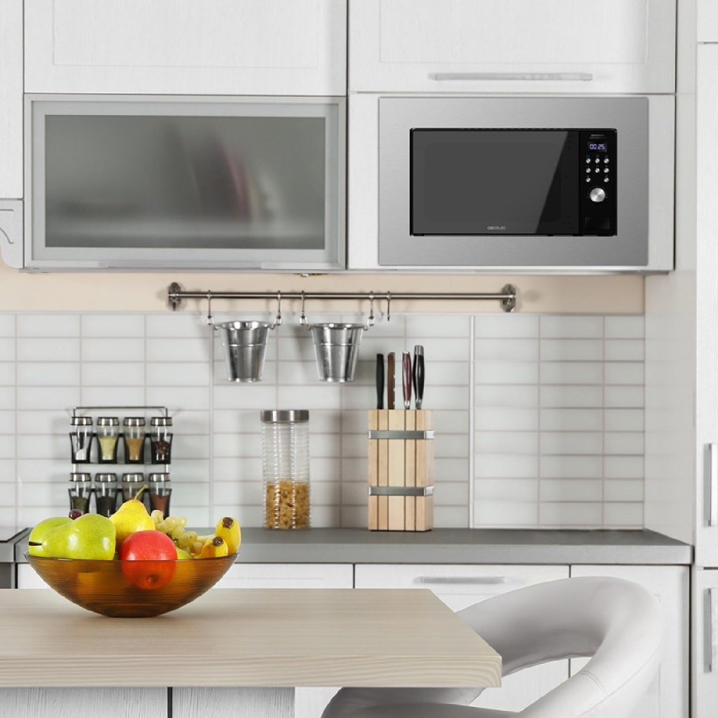 Microondas Encastrable Digital Grandheat 2000 Built-in Steel Black. 700w, Integrable, 20l, Grill, 9 Funciones Preconfiguradas, Quick Start, Diseño E_3