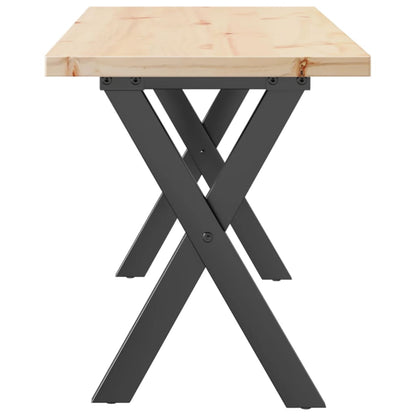 Mesa De Centro Marco X Madera Maciza Pino Y Acero 110x40x45,5cm_3