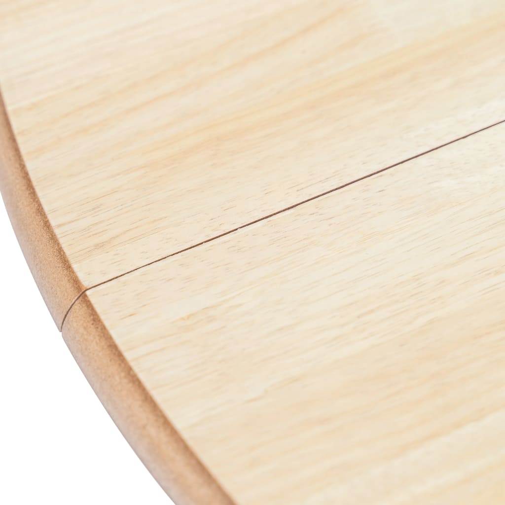 Mesa De Comedor Madera Maciza De Caucho Blanco Y Marrón 106 Cm_1