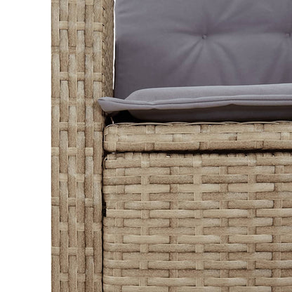 Set Comedor De Jardín 5 Pzas Con Cojines Ratán Sintético Beige / Vetonek_5