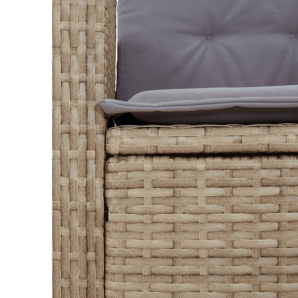 Set Comedor De Jardín 5 Pzas Con Cojines Ratán Sintético Beige / Vetonek_4
