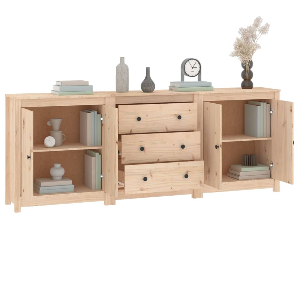 Aparador De Madera Maciza De Pino 210x35x80 Cm_3