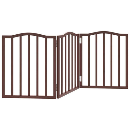 Vidaxl Puerta Para Perros Plegable 3 Paneles Álamo Marrón Roble 150 Cm_5