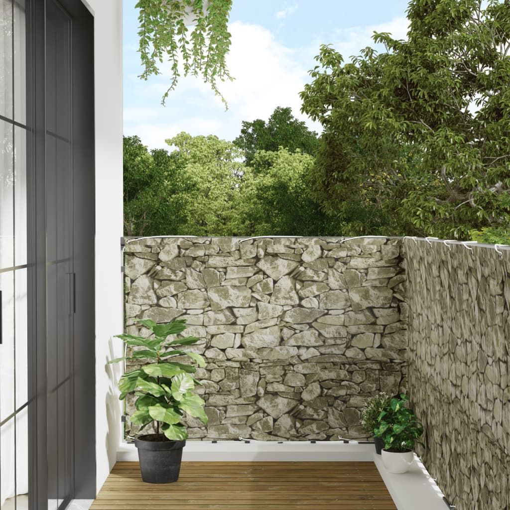 Pantalla De Privacidad De Balcón Pvc Look Piedra 500x120 Cm / Vetonek_0