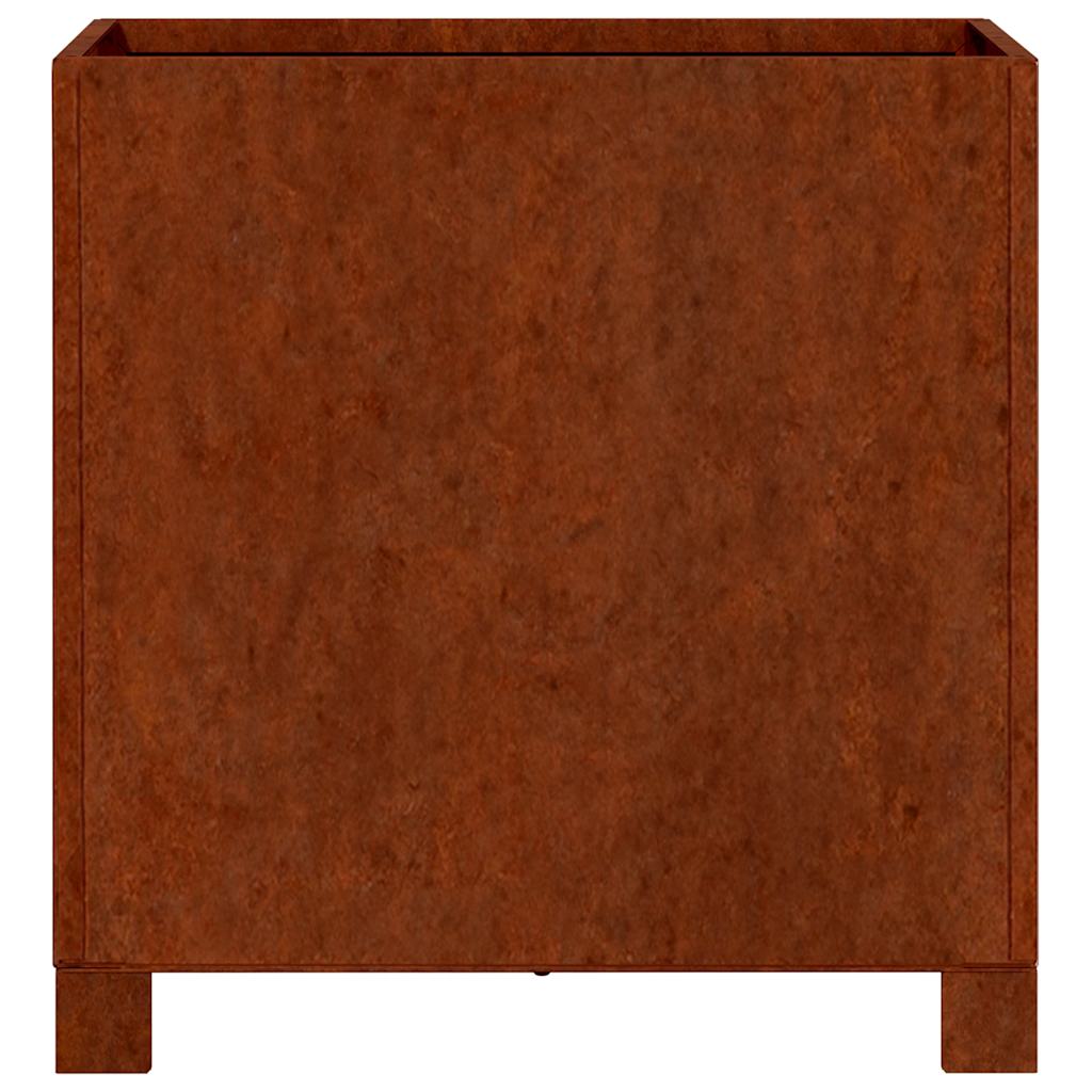Jardinera Con Patas Acero Corten Oxidado 40x40x40 Cm_5