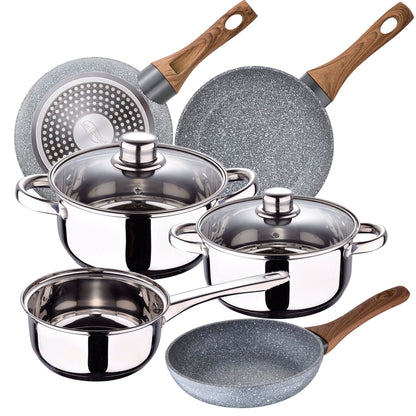 Bateria De Cocina San Ignacio Cassel De Acero Inoxidable Con Juego De Sartenes (22/24/26 Cm) San Ignacio Daimiel En Aluminio Forjado_0