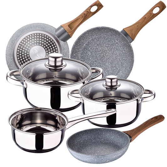 Bateria De Cocina San Ignacio Cassel De Acero Inoxidable Con Juego De Sartenes (22/24/26 Cm) San Ignacio Daimiel En Aluminio Forjado_0