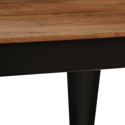 Mesa De Comedor De Madera Maciza De Acacia Y Acero 120x60x76 Cm_1