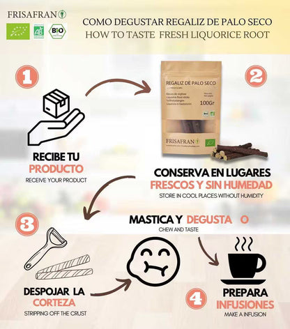 Regaliz De Palo Ecológico Seco - Sabor Y Calidad | Frisafran 100 G_4
