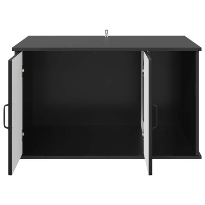 Casa Para Gatos Negro 85 X 55 X 50 Cm Madera De Ingeniería_4
