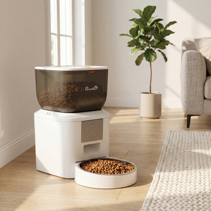 Pawhut Comedero Automático 4l Wifi 2.4g Control App Cuencos 1-10 Comidas Al Día_1