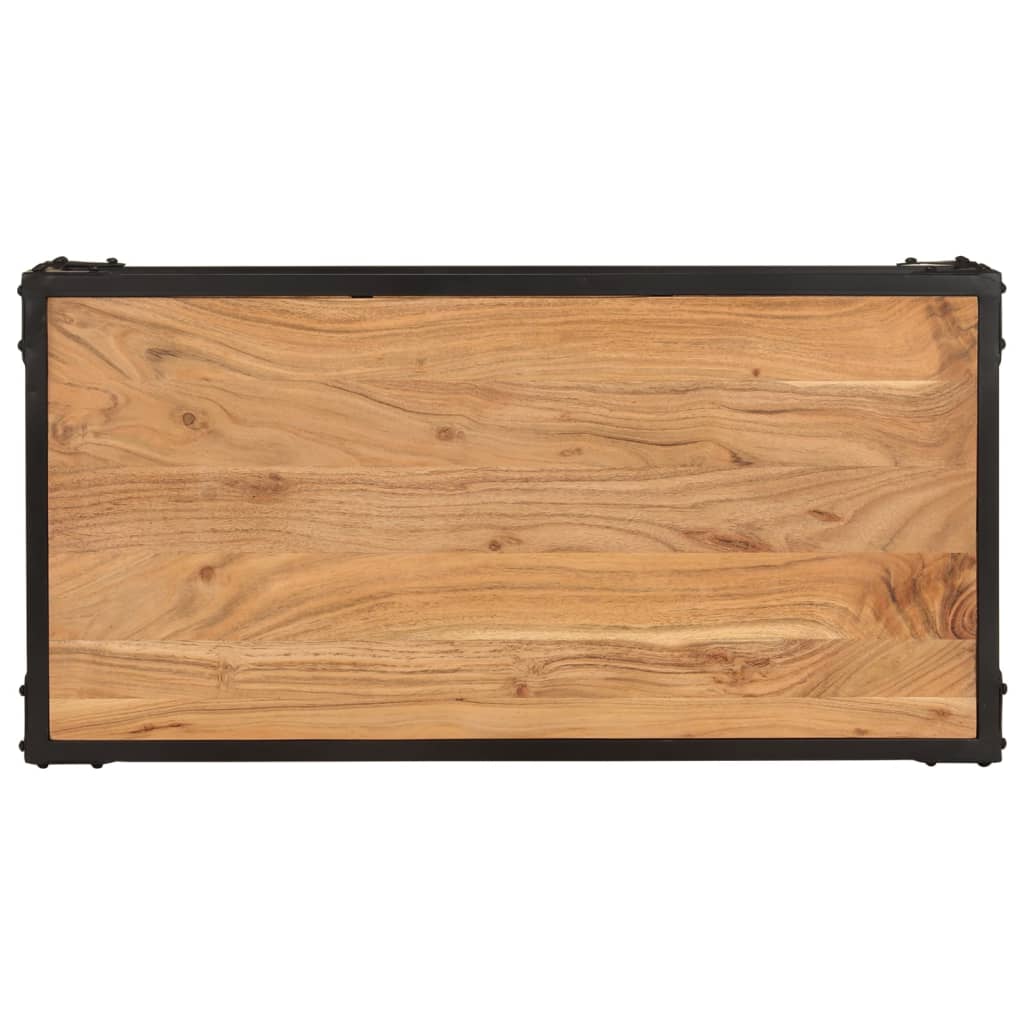Mesa De Centro De Madera Maciza Acacia 90x45x35 Cm_2