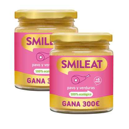 PROMO 2x Tarrito BIO pavo y verduras +6 meses Smileat 230g