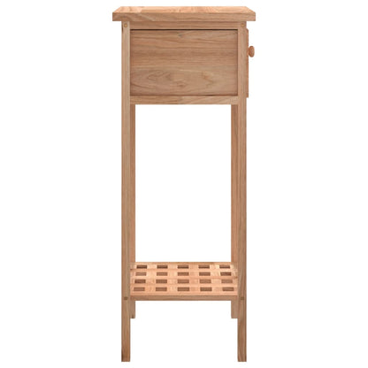 Mesa Auxiliar Con Cajón Madera Maciza Nogal 25x25x60 Cm_4