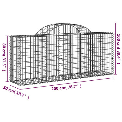 Cestas De Gaviones 20 Uds Forma De Arco Hierro 200x50x80/100 Cm_5