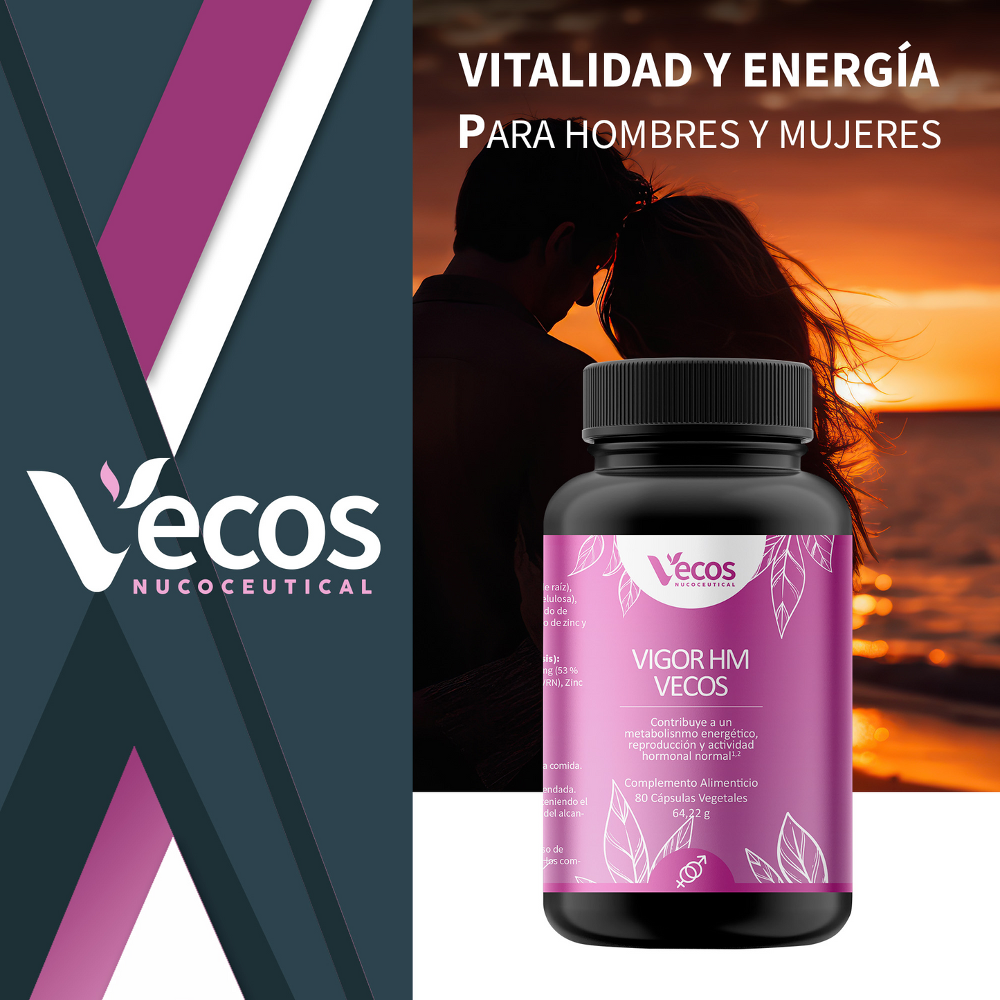 Vigor Hm Vecos 80 Cápsulas | Energía Y Vitalidad Sexual Natural En Pareja | Zinc, Maca Andina Y L-arginina_1