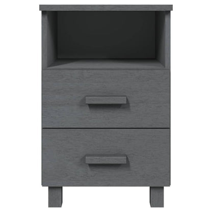 Mesitas Noche 2 Uds Hamar Pino Macizo Gris Oscuro 40x35x62 Cm_2