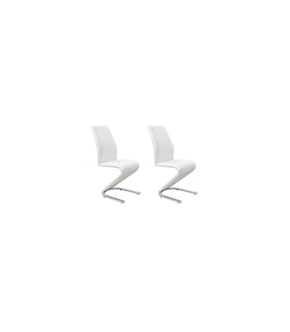 Pack De 2 Sillas Unique Tapizadas En Tejido Pu Blanco, 100cm(alto) 43cm(ancho) 62cm(largo)_0
