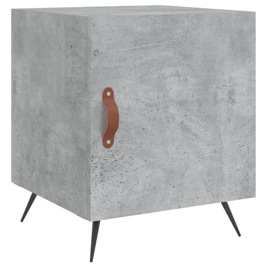 Mesita De Noche Madera De Ingeniería Gris Hormigón 40x40x50 Cm_0