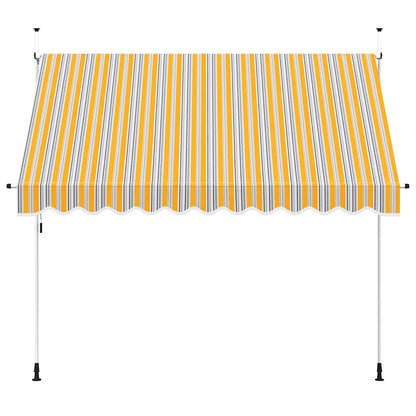 Toldo Manual Retráctil 300 Cm Amarillo Y Azul A Rayas_2