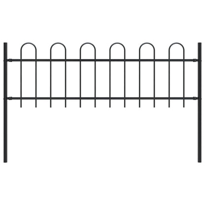 Valla De Jardín Con Puntas De Aro Acero Negro 1,7 M / Vetonek_4