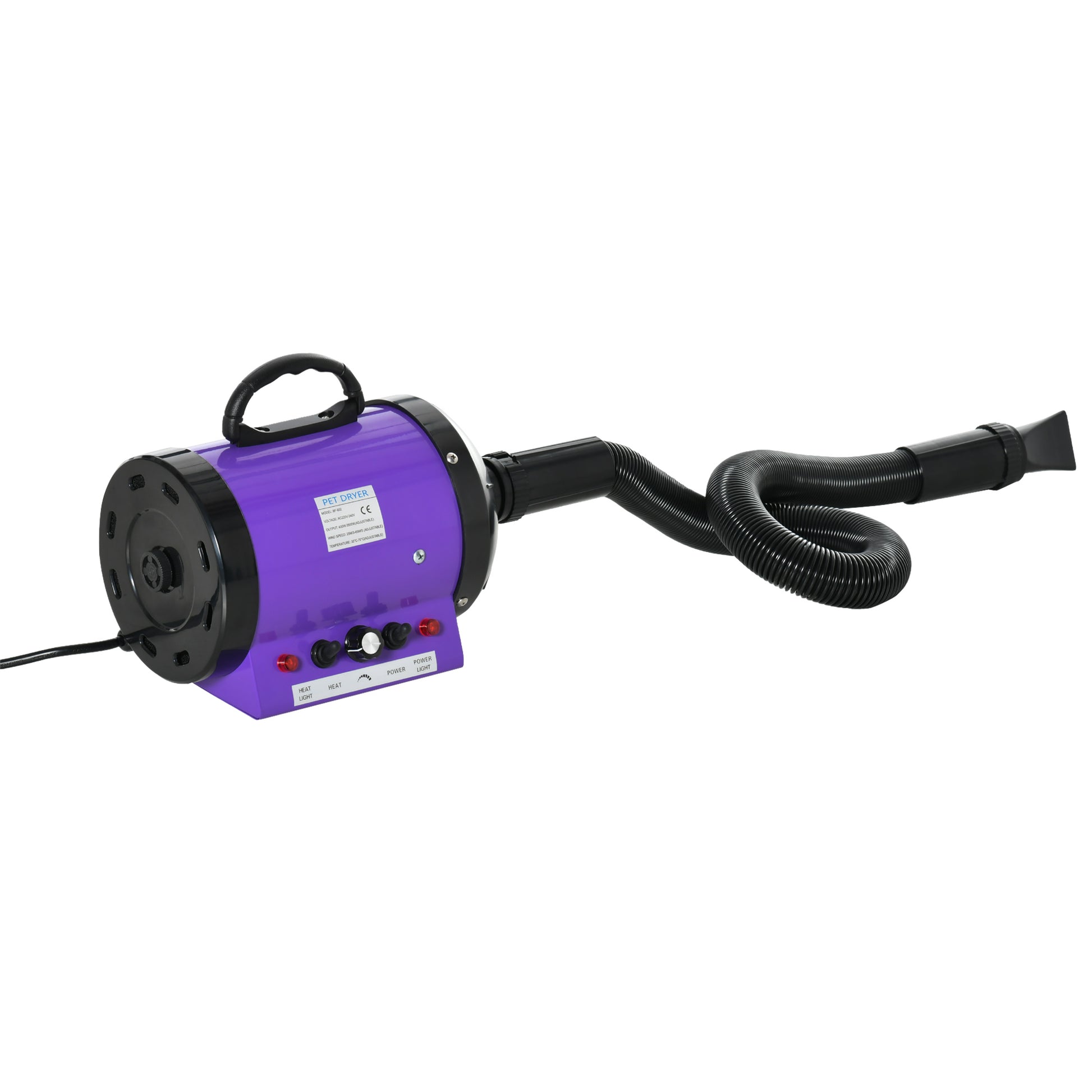 Pawhut Secador De Pelo Perros 2800w Temperatura Velocidad Del Viento Ajustable_0