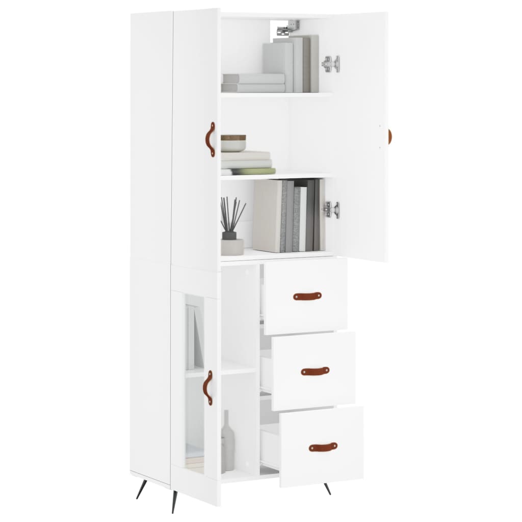 Aparador Alto Madera Contrachapada Blanco 69,5x34x180 Cm_2