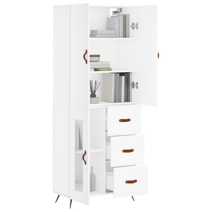 Aparador Alto Madera Contrachapada Blanco 69,5x34x180 Cm_2