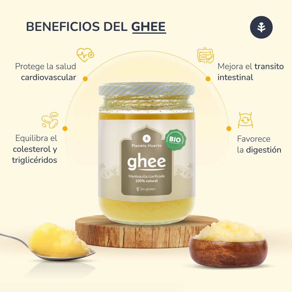 Pack 3 x Ghee mantequilla clarificada ECO Planeta Huerto 500 gr