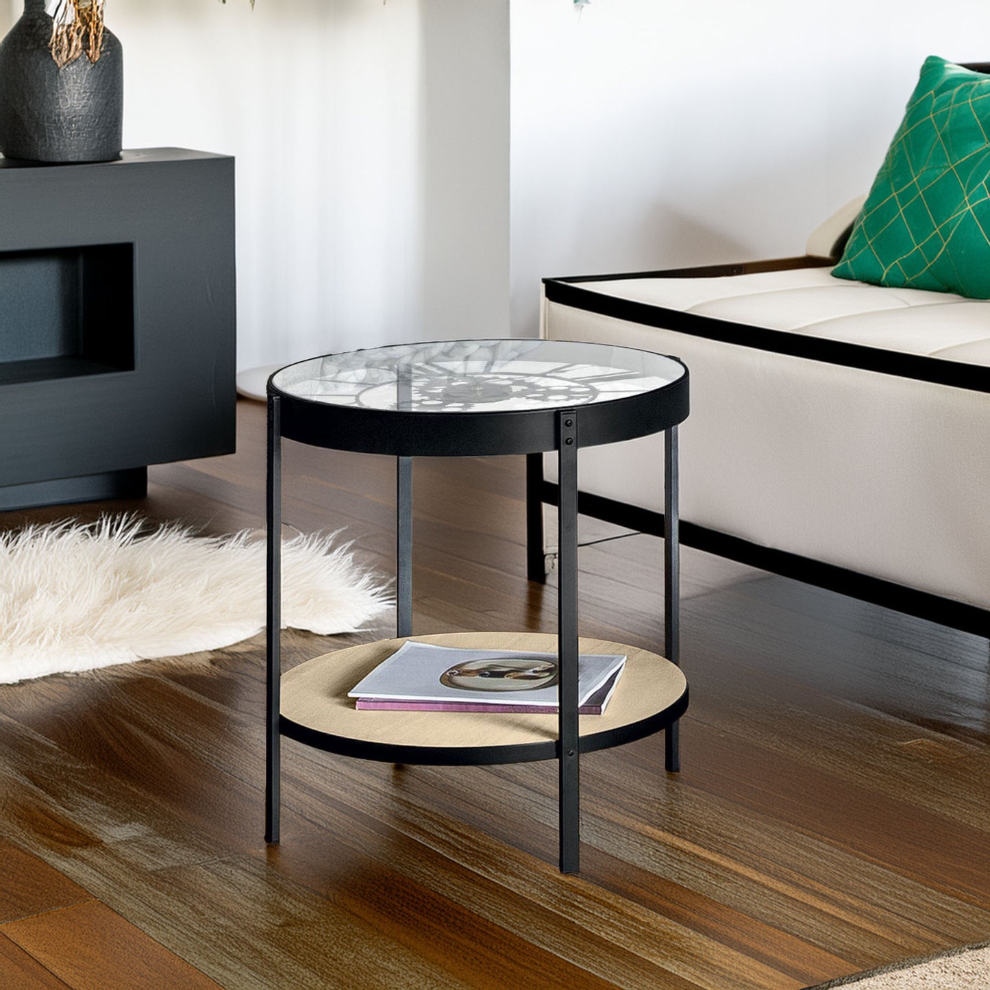 Wellhome Mesa Centro Reloj Mecánico Ø51x49cm