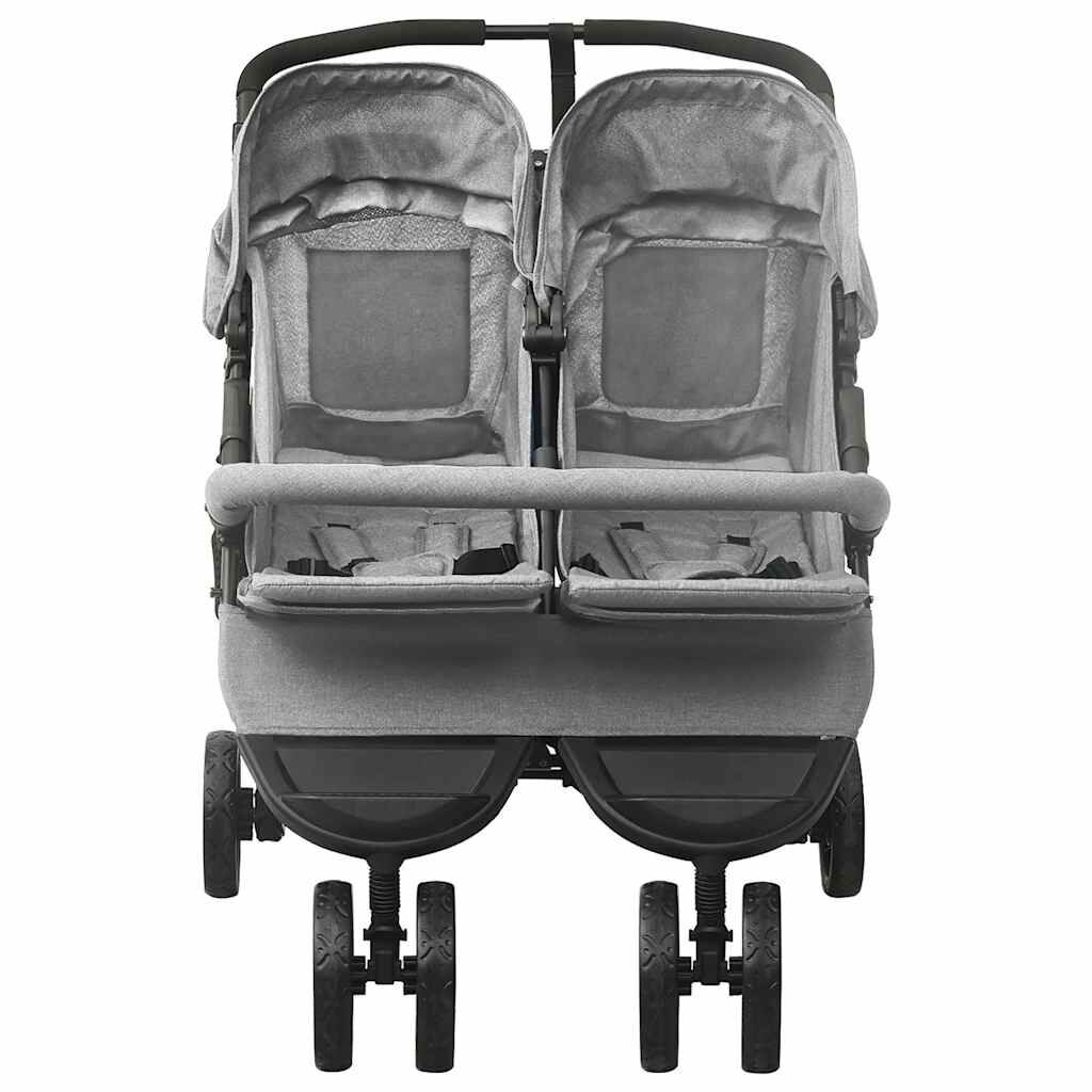 Vidaxl Carrito Para Gemelos De Acero Gris Claro_1