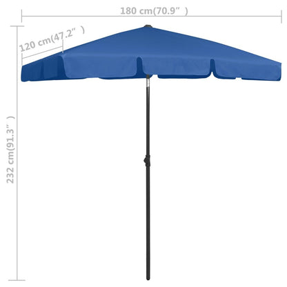 Vidaxl Sombrilla De Playa Azul 180x120 Cm_2