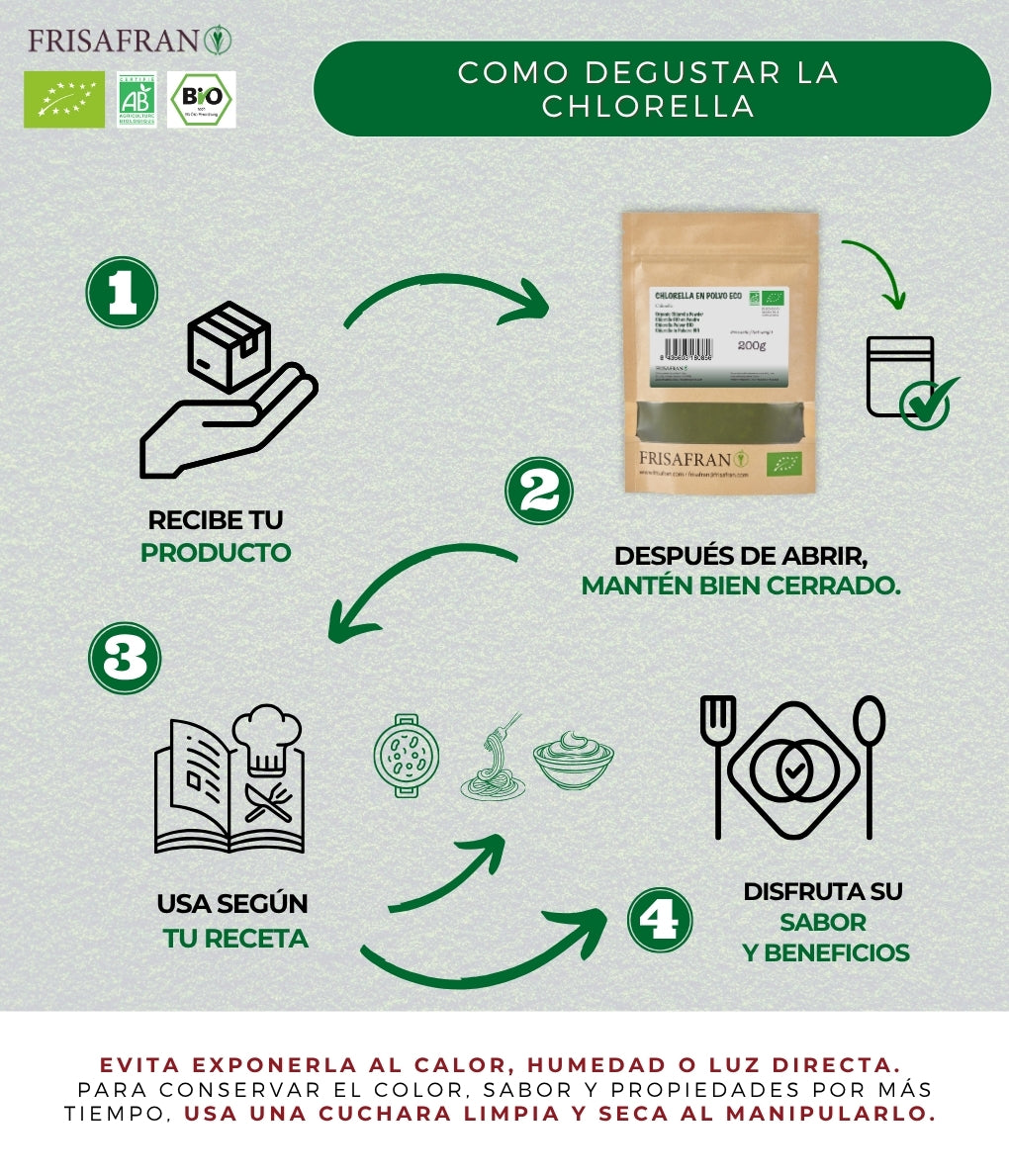 Chlorella Ecológica En Polvo - Calidad Y Sabor | Frisafran 200 G_2