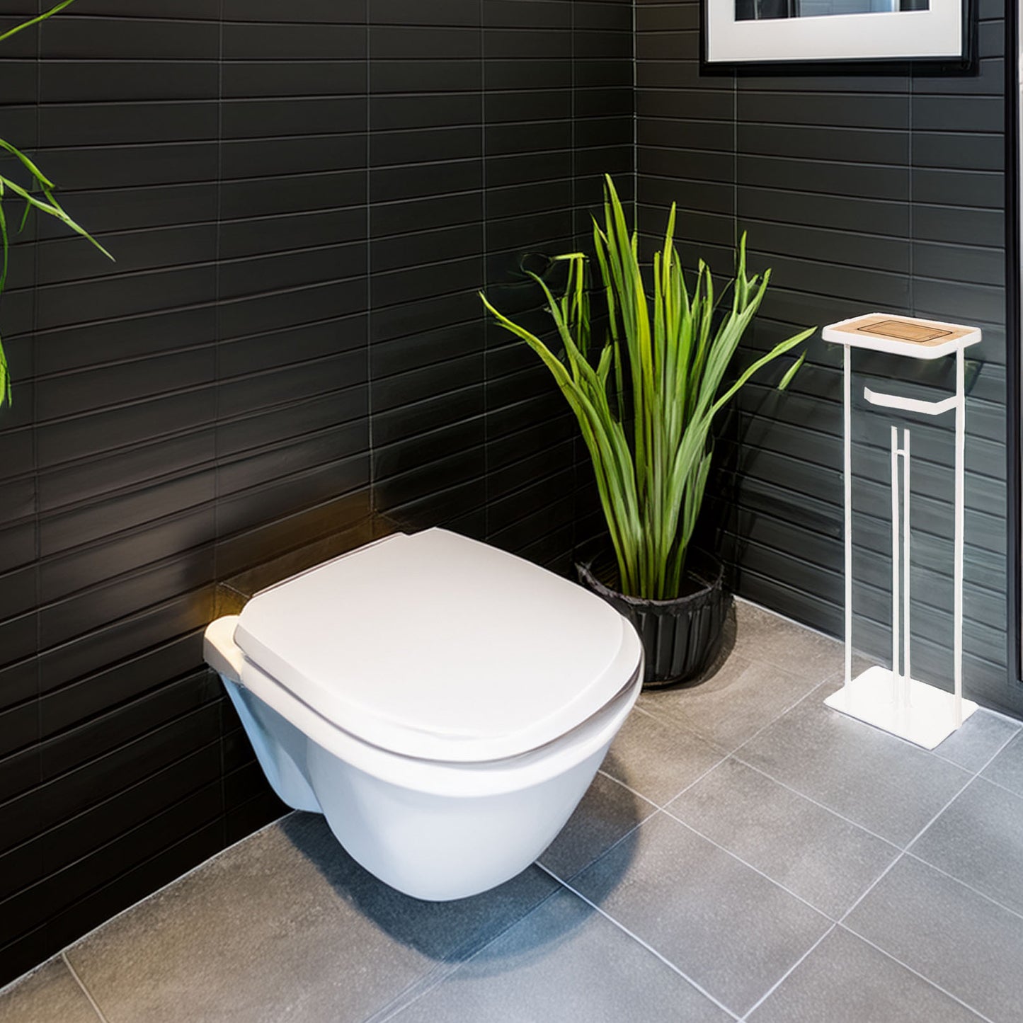Wellhome - Soporte Para Papel Higiénico, Con Reserva Y Sporte Para Teléfono_3