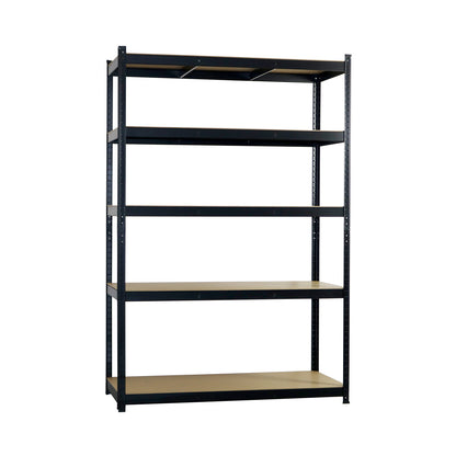 Estantería Modular Negra Con 5 Baldas Ajustables 180x120x60cm 1250kg 7house_0