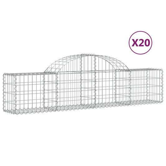 Cestas De Gaviones 20 Uds Forma De Arco Hierro 200x30x40/60 Cm_0