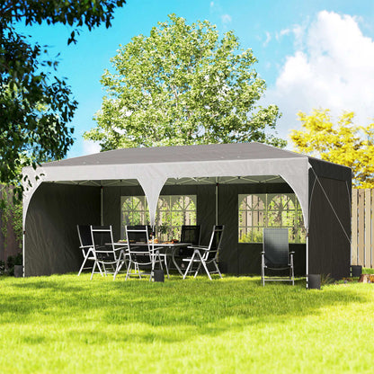 Outsunny Carpa Plegable 6x3 M Con Montaje Rápido Y Tiras Reflectantes Gris_1