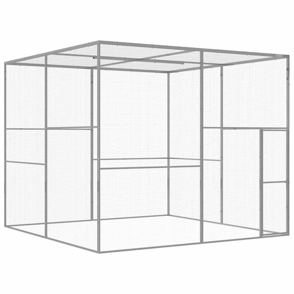 Vidaxl Jaula Para Gatos Acero Galvanizado 3x3x2,5 M_0