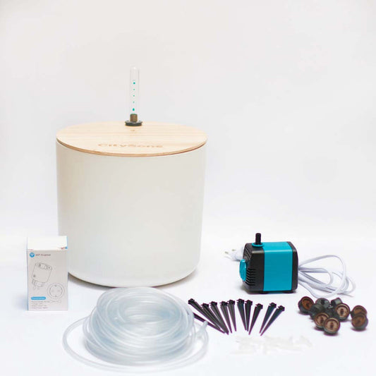 Riego De Macetas Por Goteo Con Depósito Blanco Citysens; 12 Goteros; Riego Inteligente