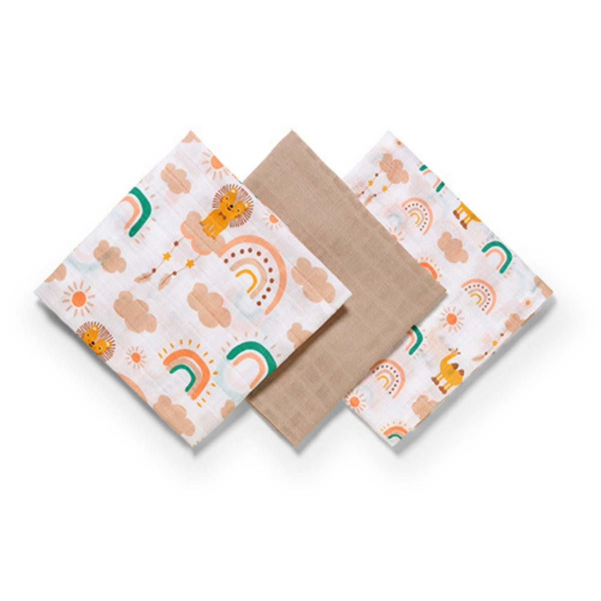 Pack 3 Muselinas Algodón 70x70 Cm Rainbow_4