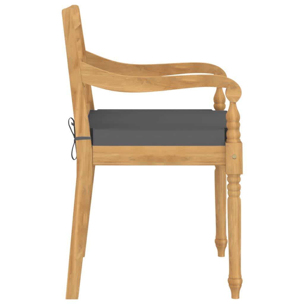 Vidaxl Sillas Batavia Con Cojines 4 Unidades Madera Maciza De Teca_4