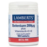 Selenio + Vitaminas A, C y E Lamberts 100 tabletas 200mcg