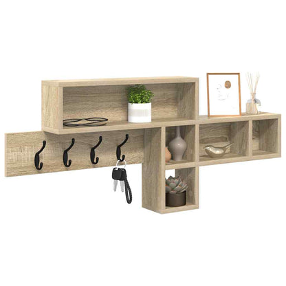 Perchero De Pared Con Estante Roble Sonoma 100 X 12 X 43,5 Cm_2