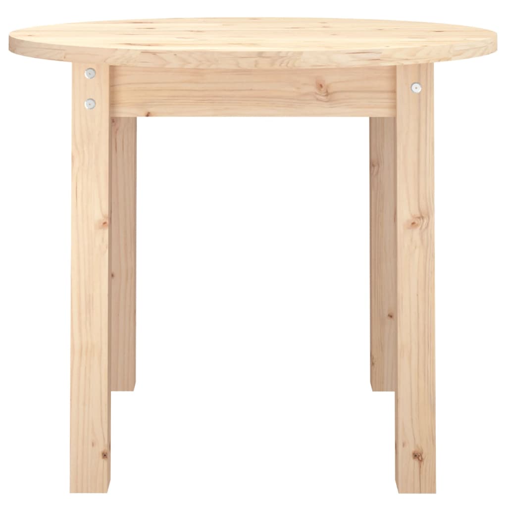 Mesa De Centro De Madera Maciza De Pino Ø 55x45 Cm_3