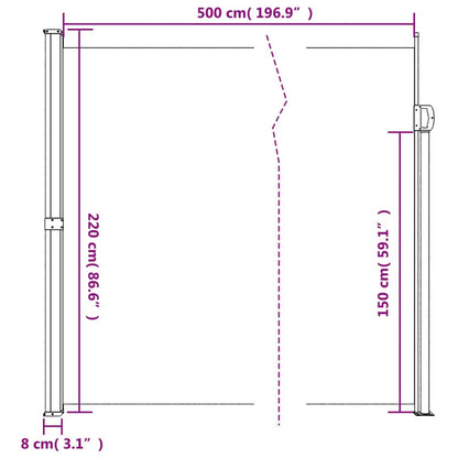 Vidaxl Toldo Lateral Retráctil Azul 220x500 Cm_2