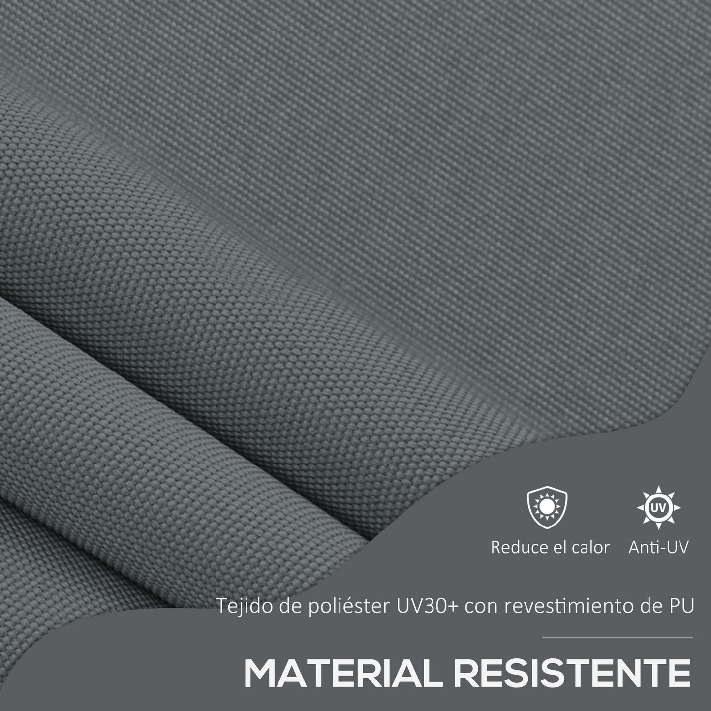 Outsunny Toldo Manual Retráctil Con Manivela 200x120x210-300 Cm Gris Oscuro_5